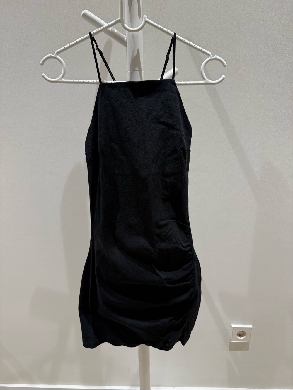 Black Ruched Mini Dress